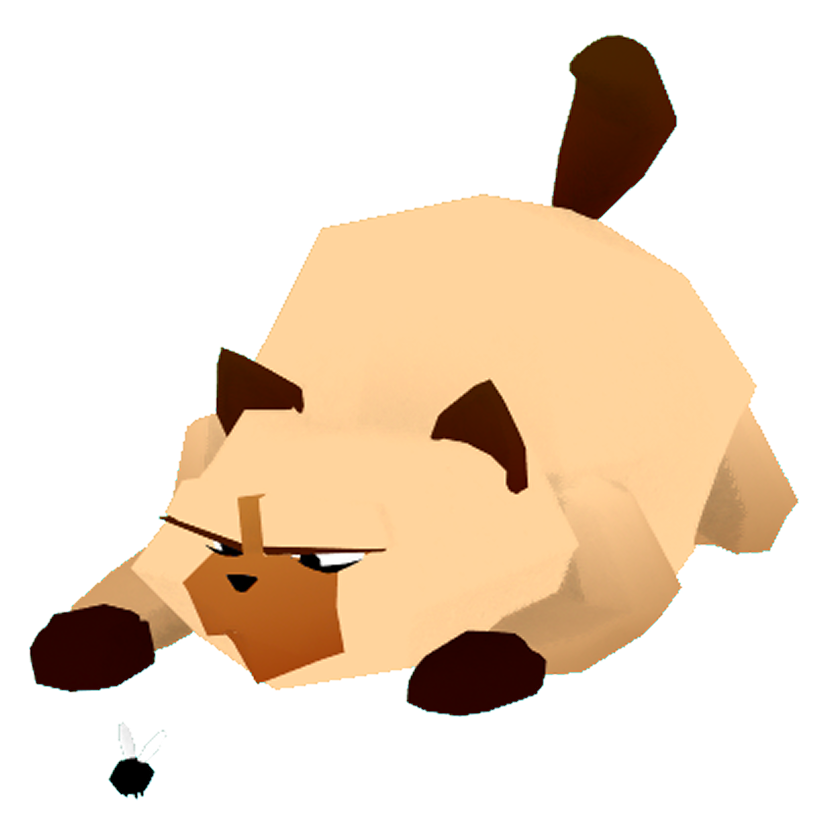 Un chat qui chasse une mouche.